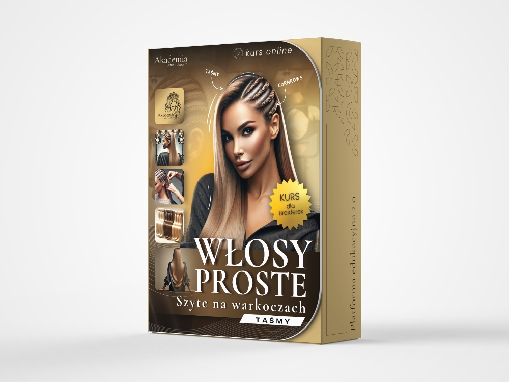 Aplikacja włosów prostych, szytych na warkoczach – taśmy